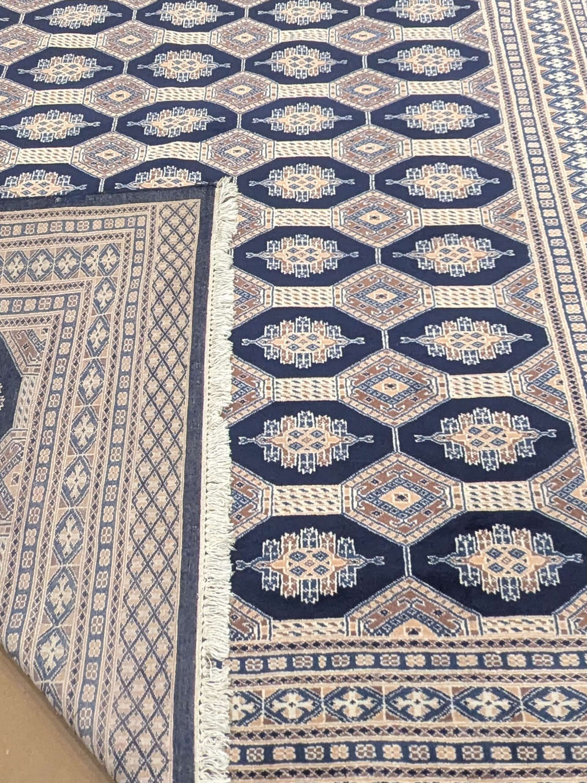Blue Tribal Hand Knotted Wool Carpet - 8FT X 10FT | 240CM X 300CM - Image 4