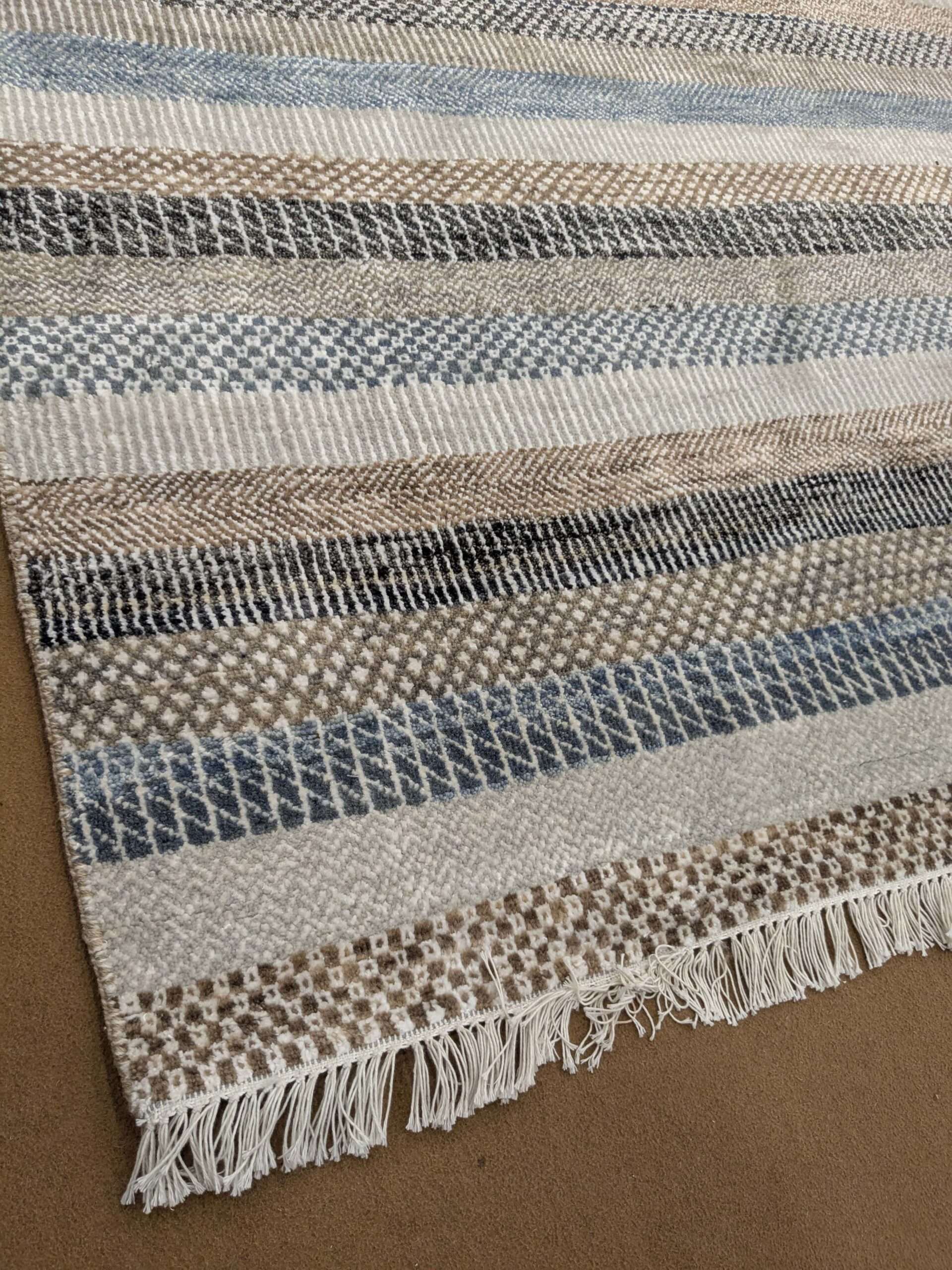 Stripe Hand Knotted Wool Carpet - 6FT X 9FT | 180CM X 270CM - Image 3