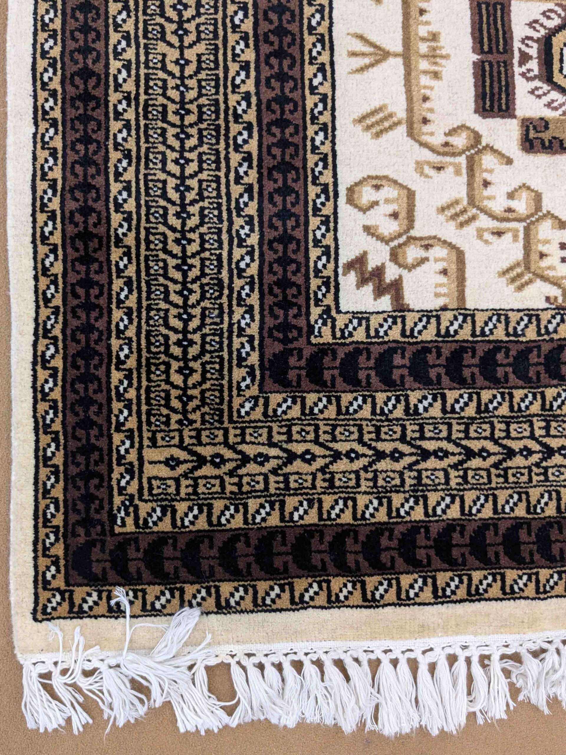 Beige Tribal Hand Knotted Wool Carpet - 6FT X 9FT | 180CM X 270CM - Image 3