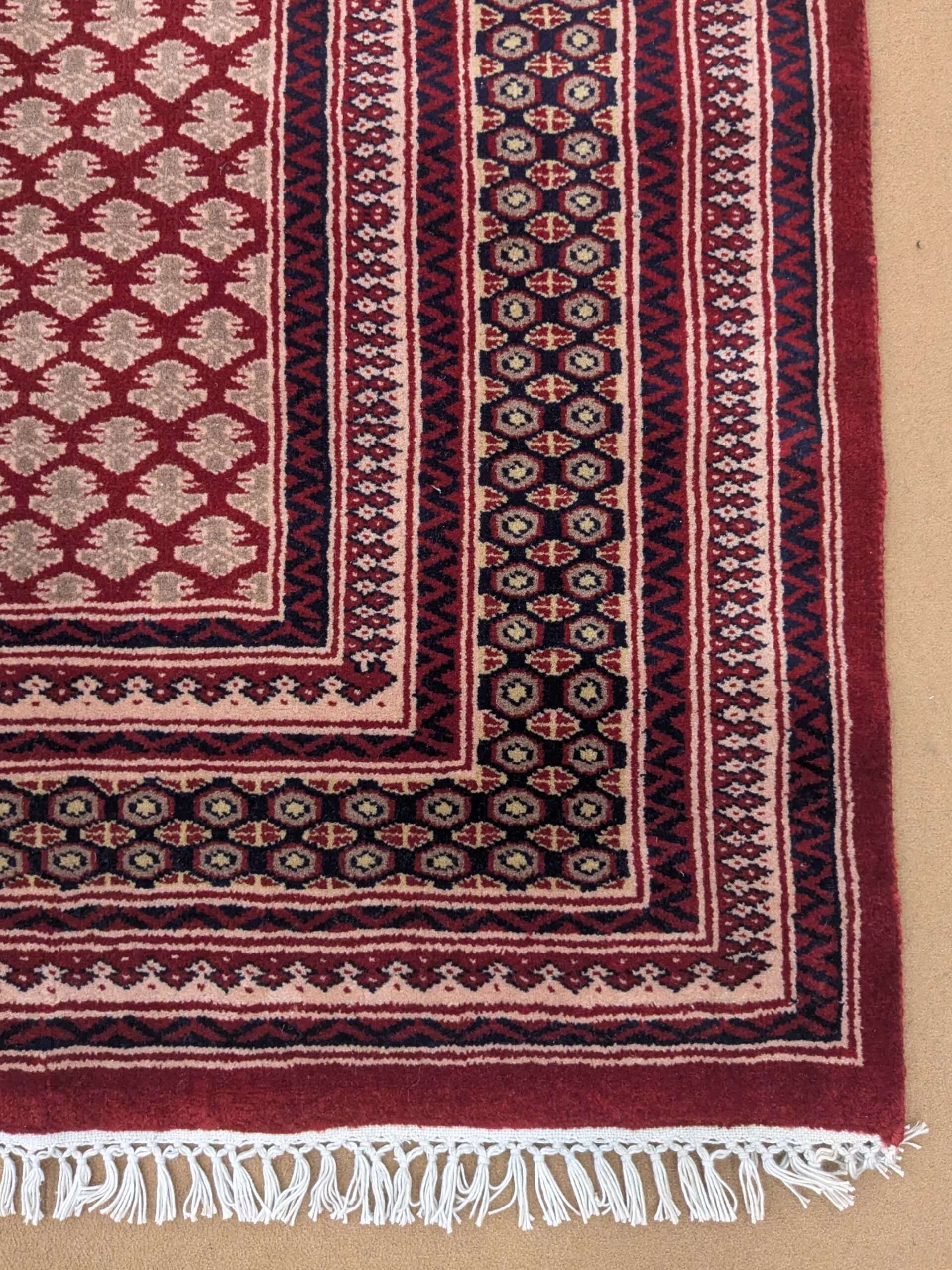 Red Baby Foot Print Design Hand Knotted Wool Carpet - 6FT X 9FT | 180CM X 270CM - Image 3