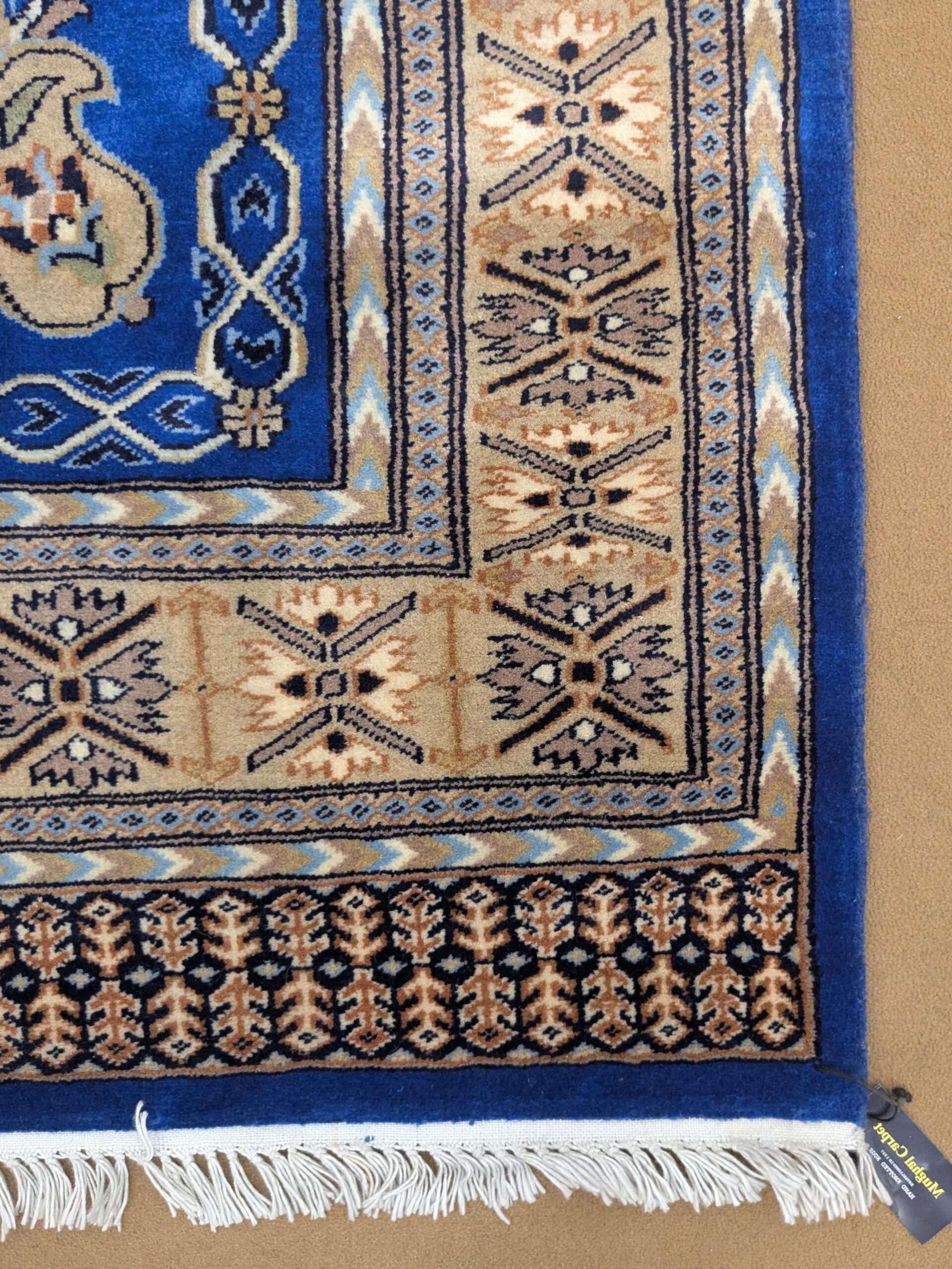 Blue Kirman Hand Knotted Wool Carpet - 6FT X 9FT | 180CM X 270CM - Image 3