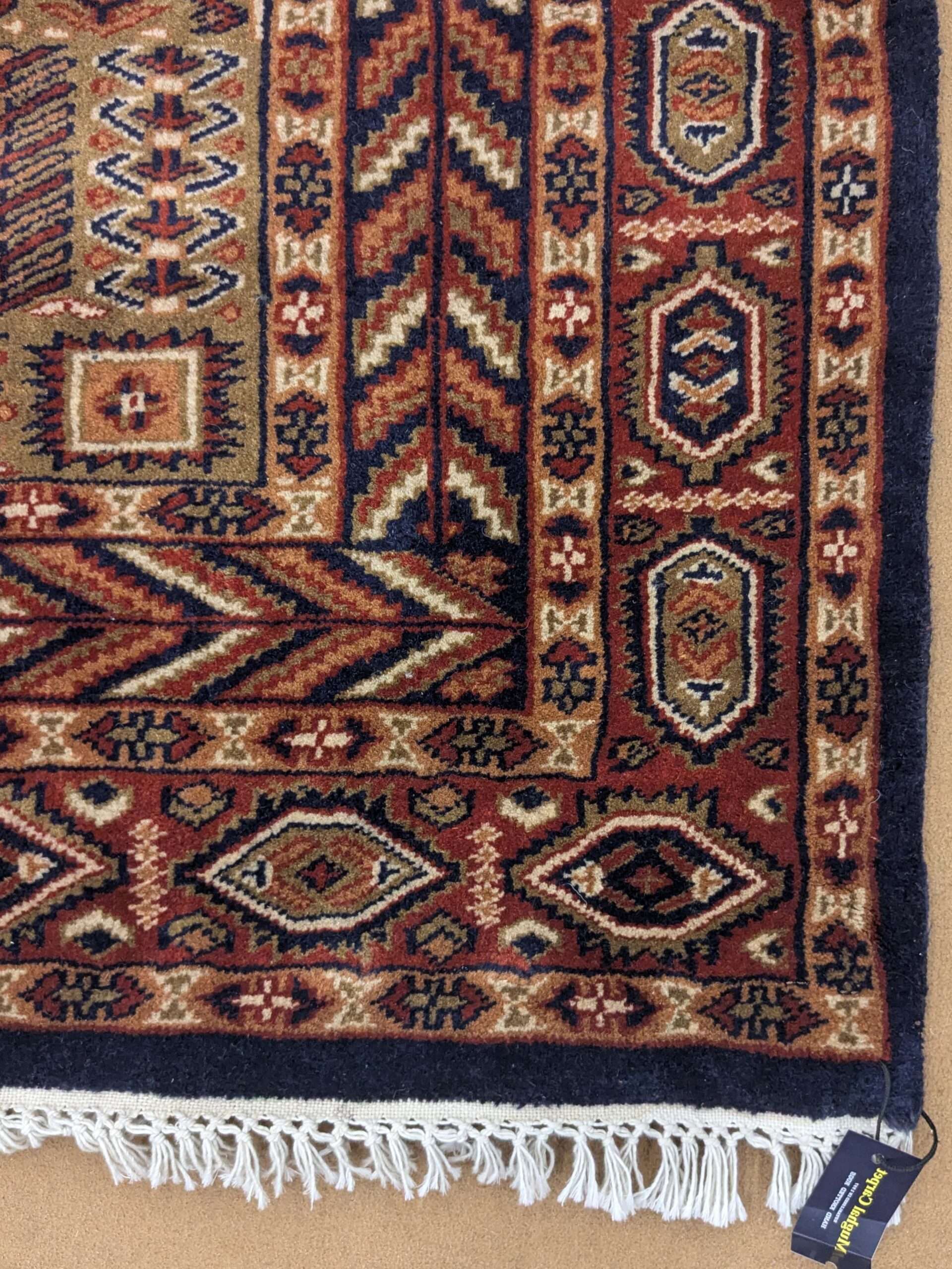 Blue Tribal Hand Knotted Wool Carpet - 6FT X 9FT | 180CM X 270CM - Image 3