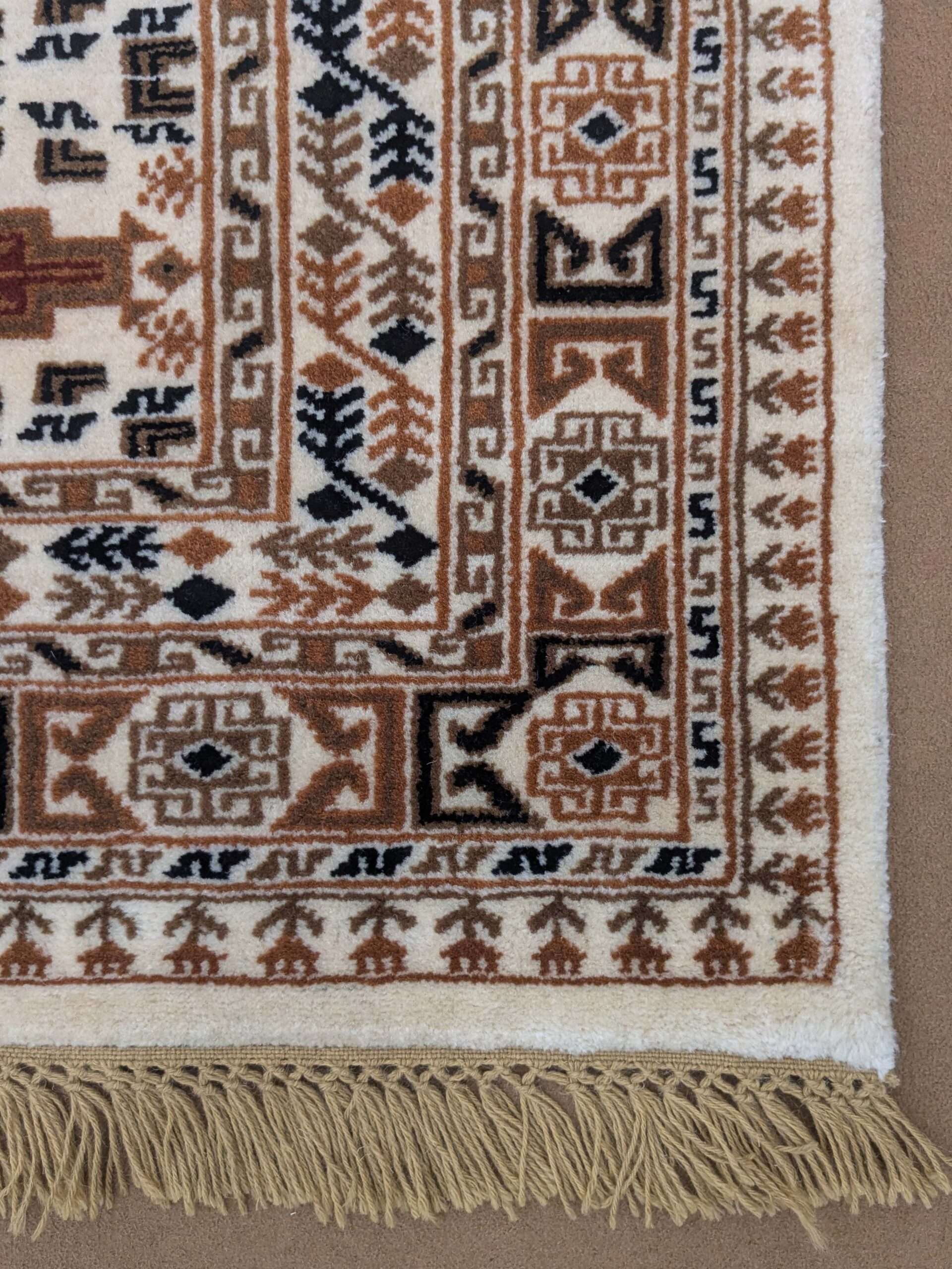 Beige Tribal Hand Knotted Wool Carpet - 6FT X 9FT | 180CM X 270CM - Image 3