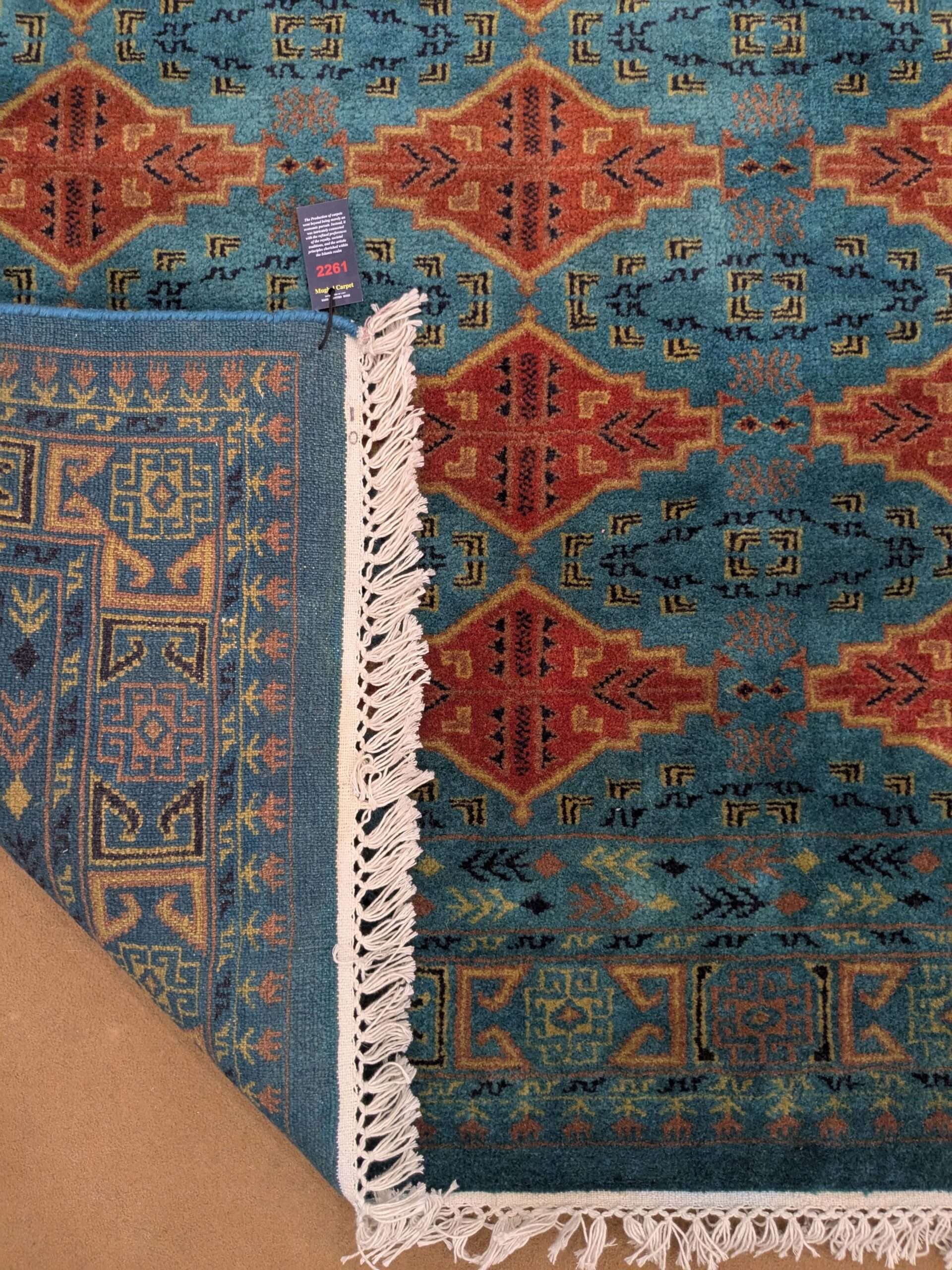 Blue Tribal Hand Knotted Wool Carpet - 6FT X 9FT | 180CM X 270CM - Image 3