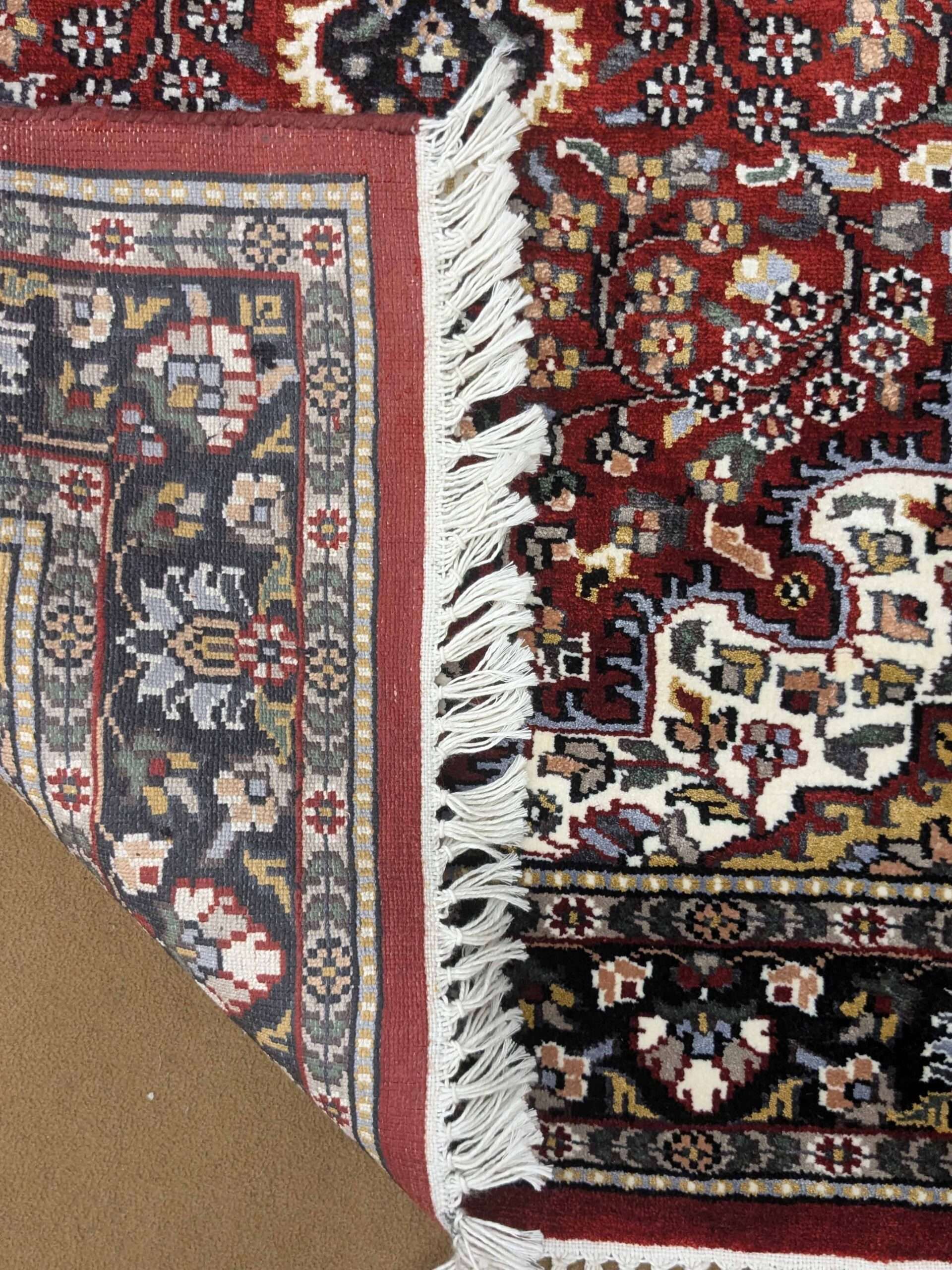 Red Persian Designer Hand Knotted Wool Carpet - 3FT X 5FT | 90CM X 150CM - Image 3