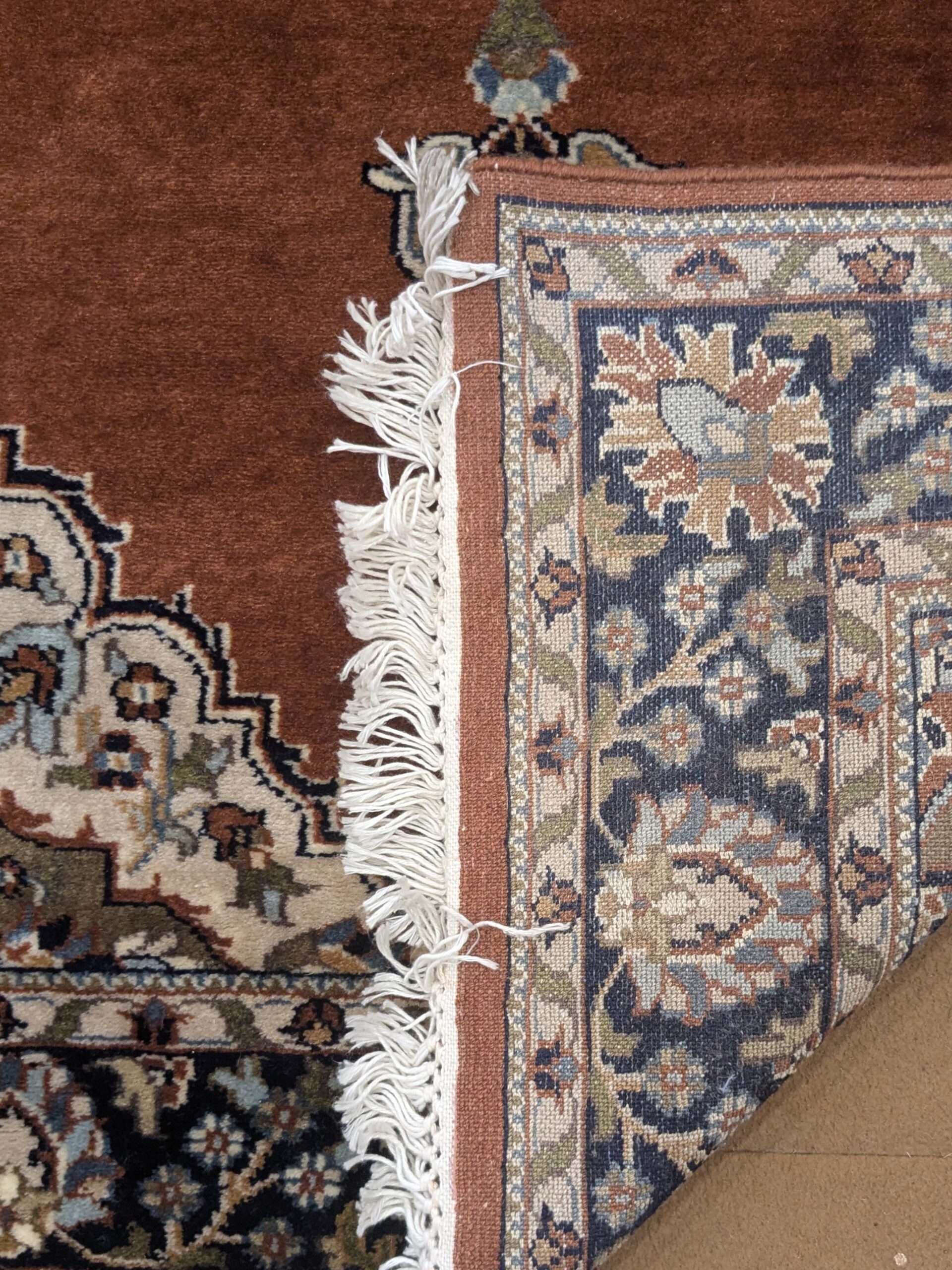 Red Kirman Hand Knotted Wool Carpet - 3FT X 5FT | 90CM X 150CM - Image 3