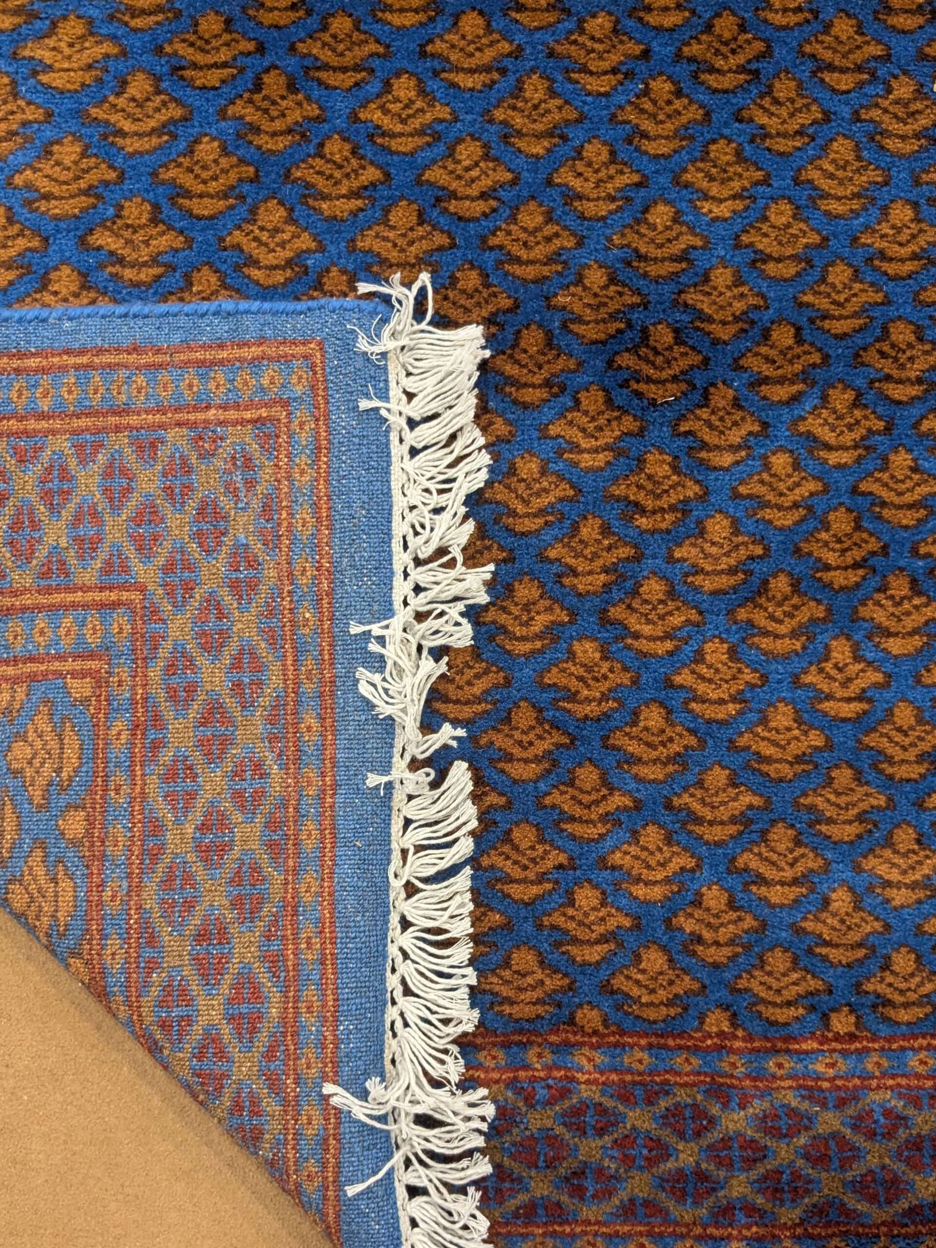 Blue Baby Elephant Footprint Hand Knotted Wool Carpet - 3FT X 5FT | 90CM X 150CM - Image 3