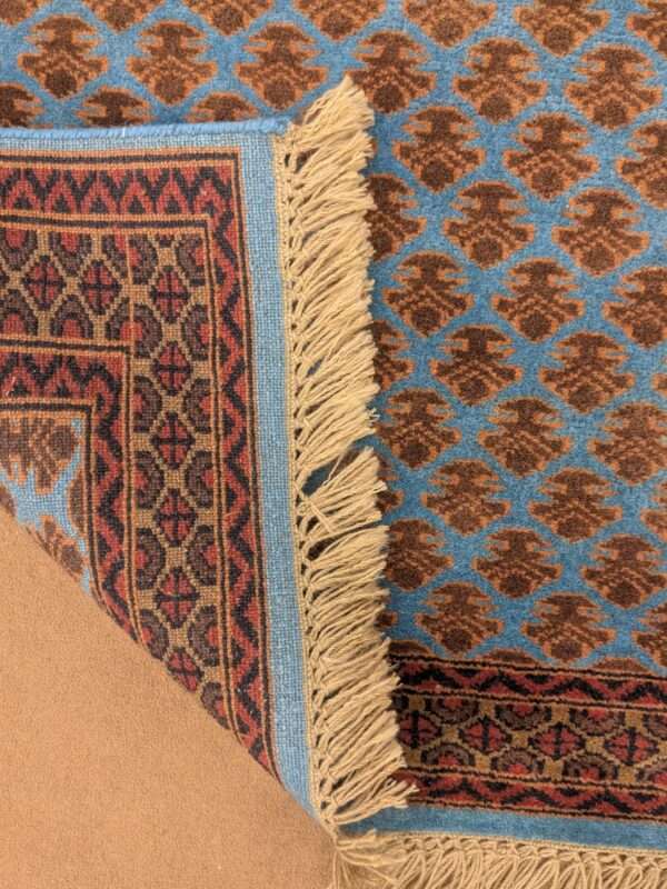 Blue Baby Elephant Footprint Knotted Wool Carpet - 3FT X 5FT | 90CM X 150CM - Image 3