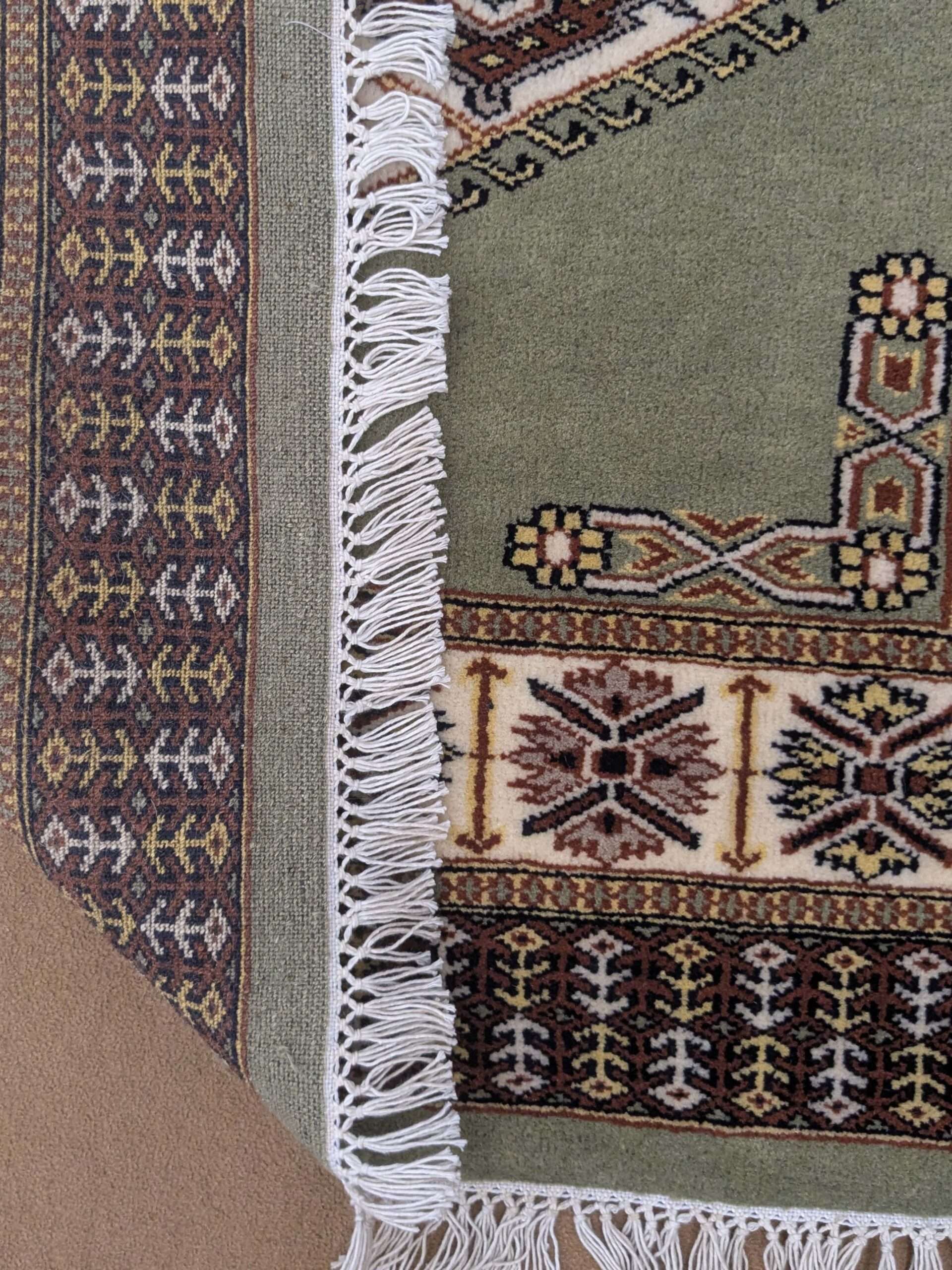 Green Kirman Hand Knotted Wool Carpet - 3FT X 5FT | 90CM X 150CM - Image 3