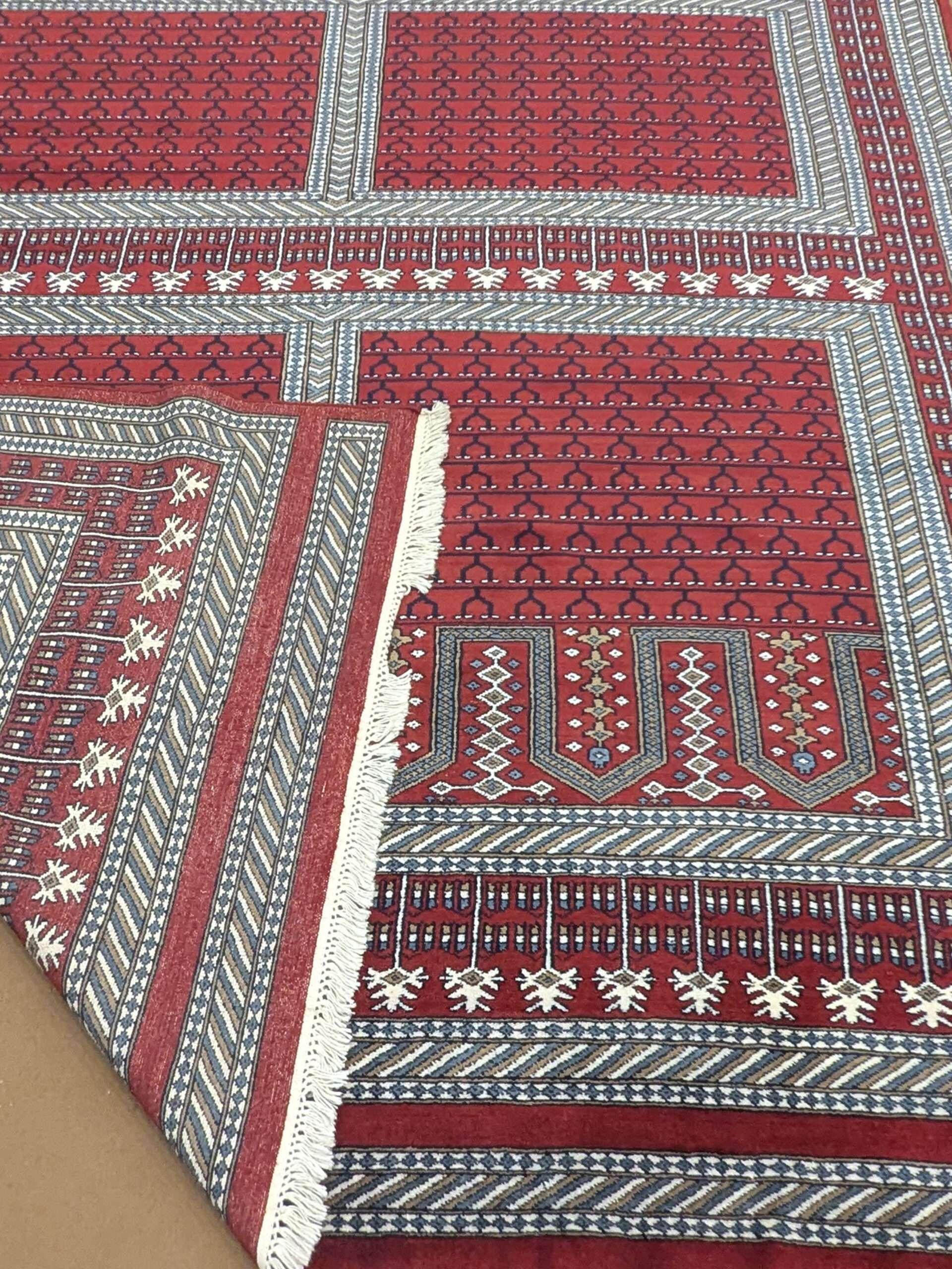 Red Family Design Hand Knotted Wool Carpet - 8FT X 10FT | 240CM X 300CM - Image 4