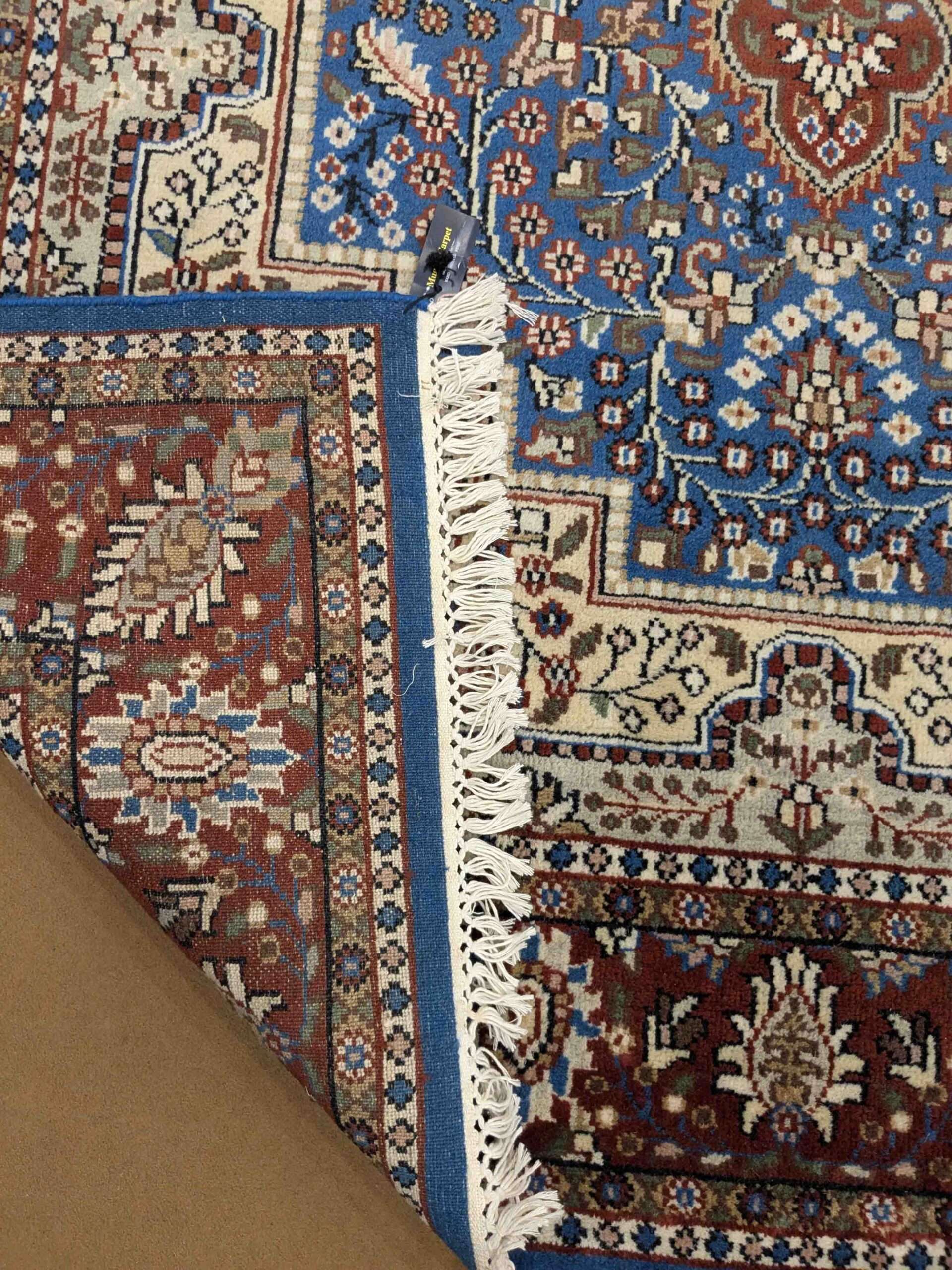 Blue Persian Hand Knotted Wool Carpet - 6FT X 9FT | 180CM X 270CM - Image 4
