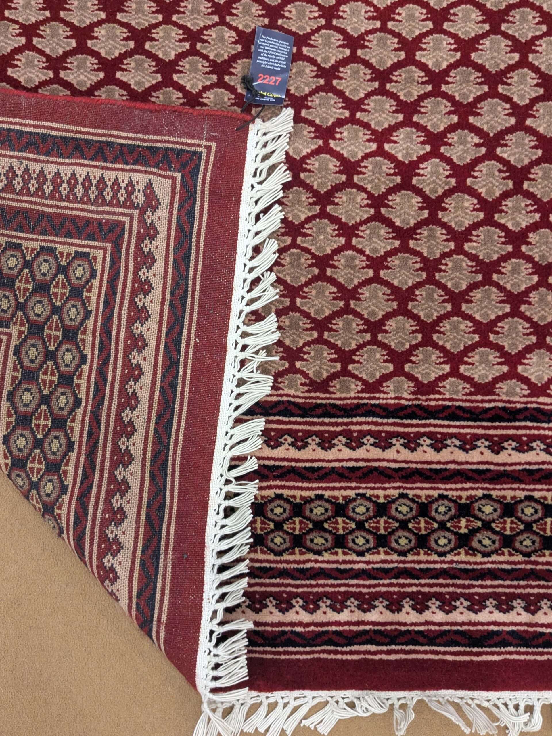 Red Baby Foot Print Design Hand Knotted Wool Carpet - 6FT X 9FT | 180CM X 270CM - Image 4