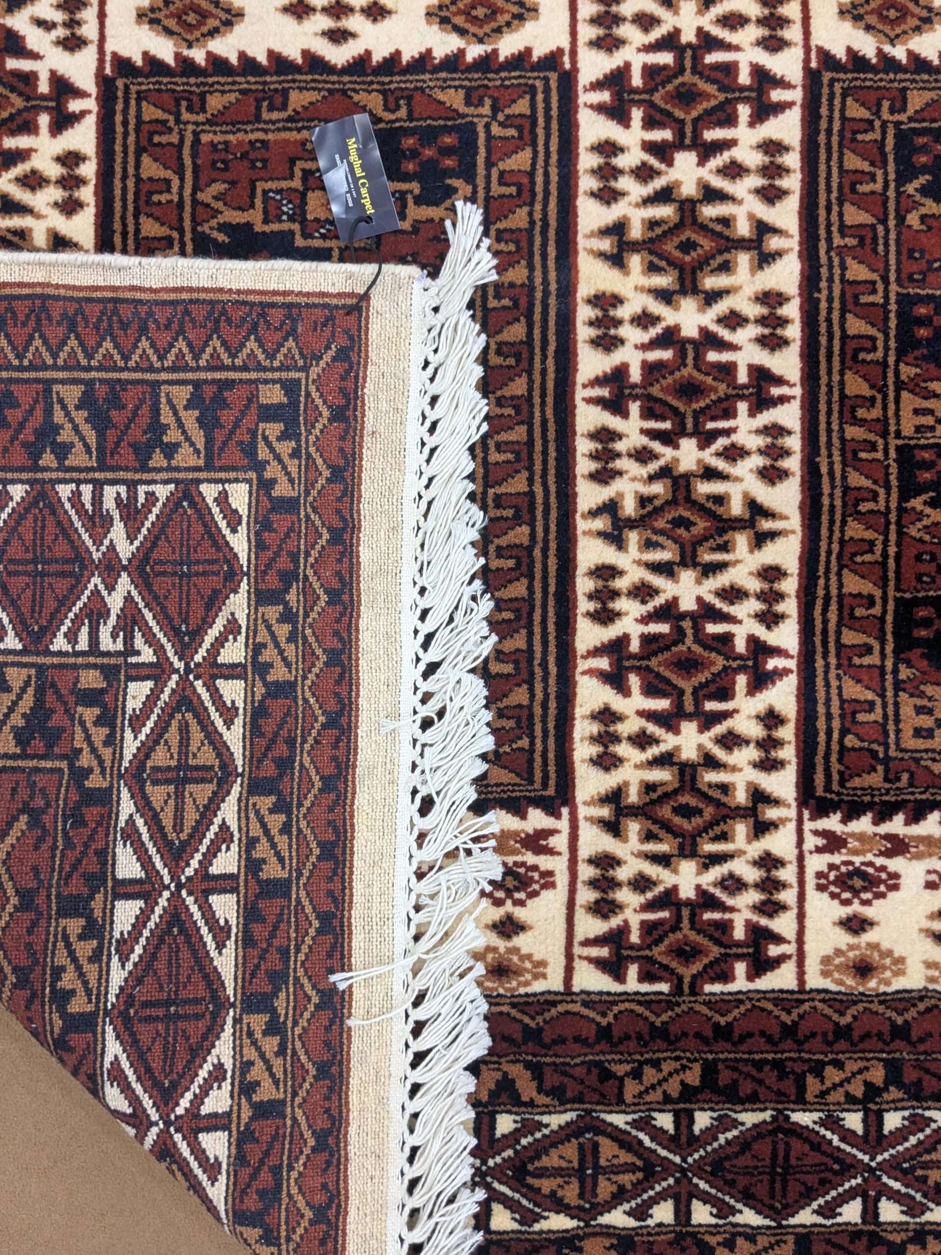 Beige Tribal Hand Knotted Wool Carpet - 6FT X 9FT | 180CM X 270CM - Image 4