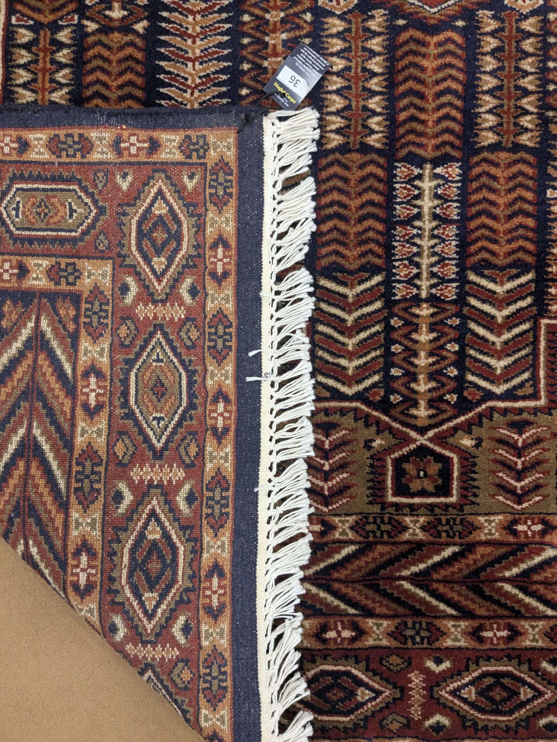 Blue Tribal Hand Knotted Wool Carpet - 6FT X 9FT | 180CM X 270CM - Image 4