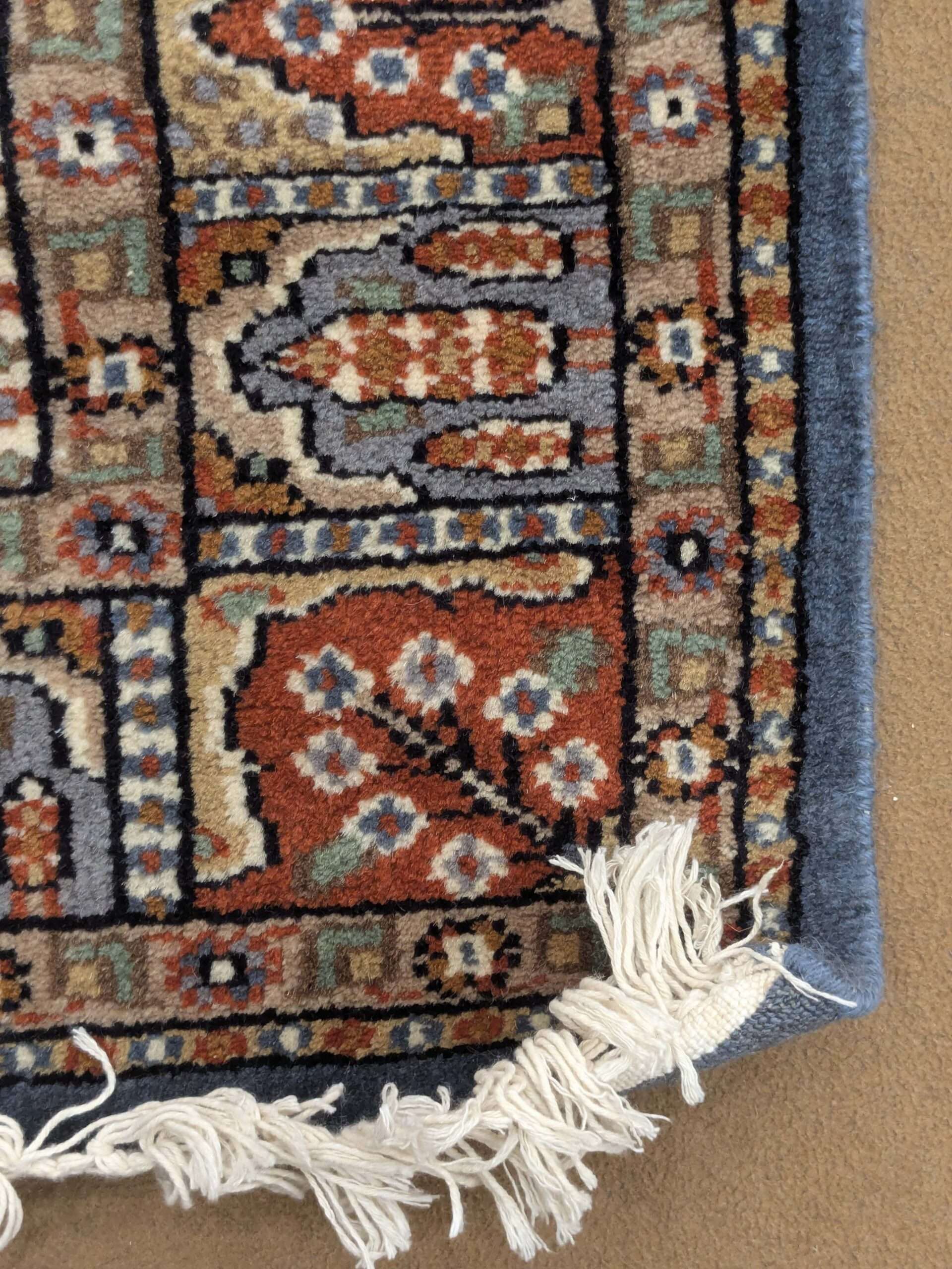 Blue Mughal Garden Hand Knotted Wool Carpet - 3FT X 5FT | 90CM X 150CM - Image 4