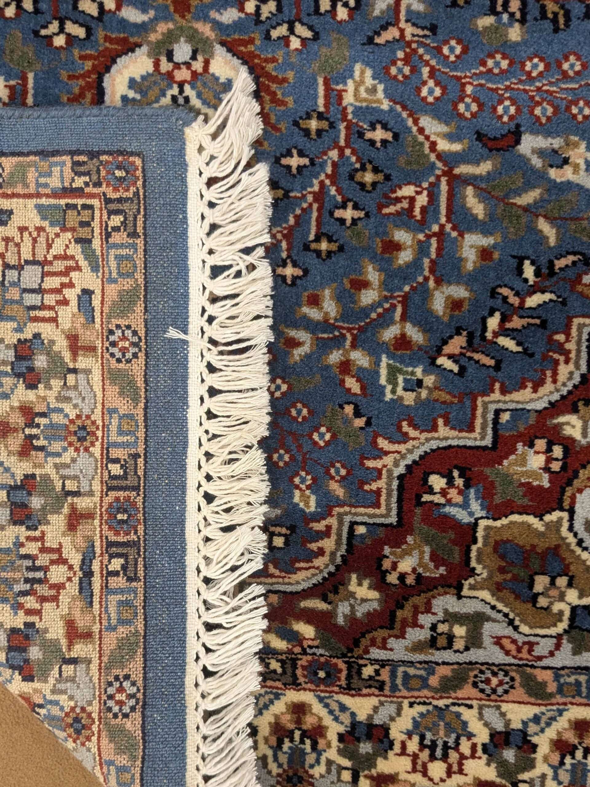 Blue Persian Hand Knotted Wool Carpet - 3FT X 5FT | 90CM X 150CM - Image 4
