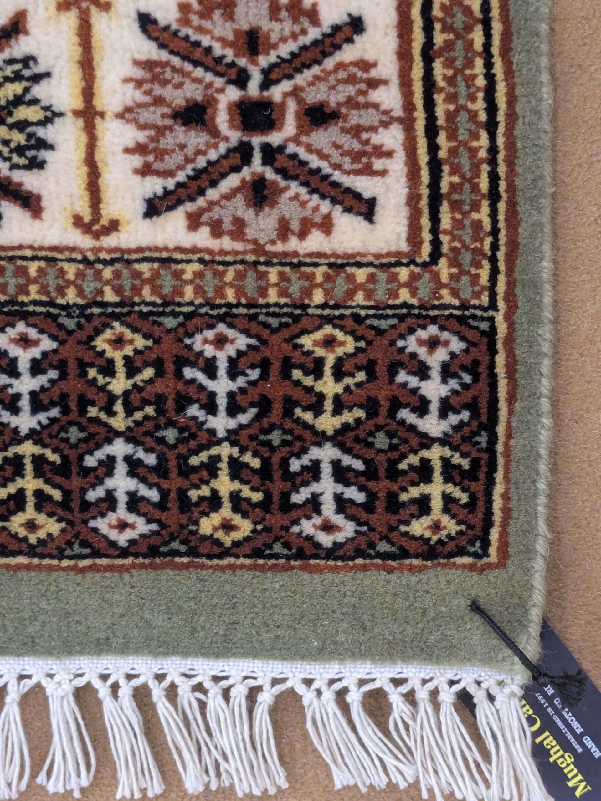 Green Kirman Hand Knotted Wool Carpet - 3FT X 5FT | 90CM X 150CM - Image 4