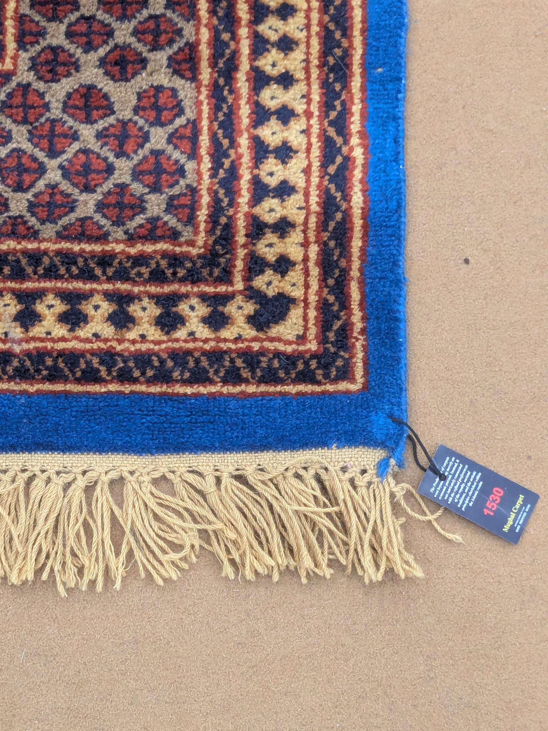 Blue Tribal Knotted Wool Carpet - 8FT X 10FT | 240CM X 300CM - Image 4