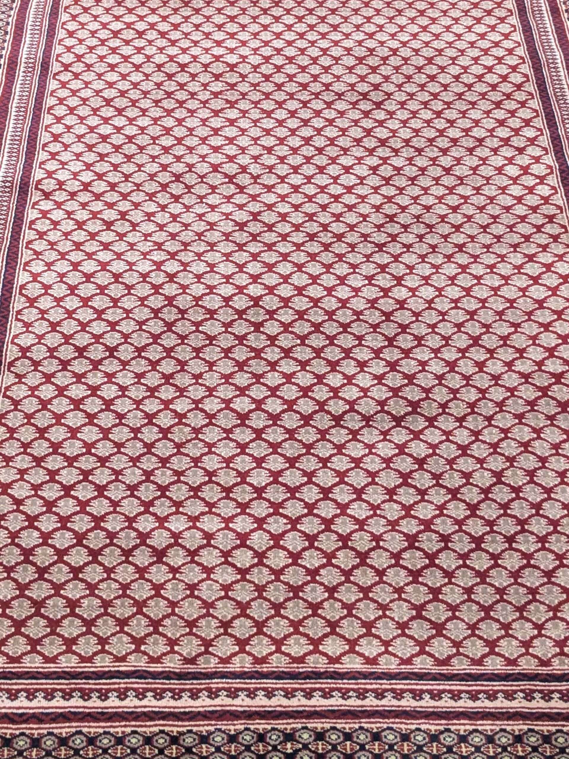 Red Baby Foot Print Design Hand Knotted Wool Carpet - 6FT X 9FT | 180CM X 270CM - Image 5