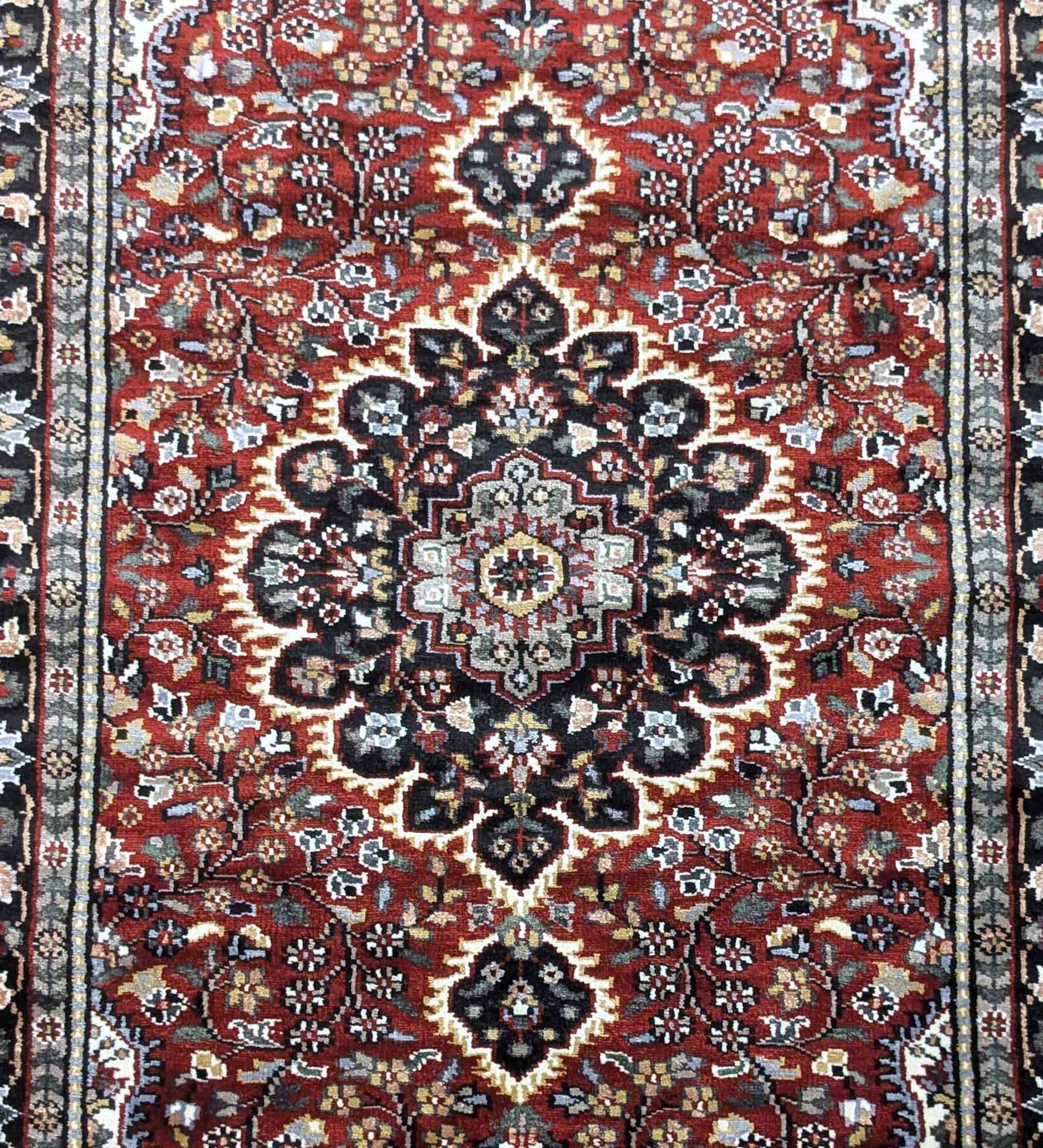 Red Persian Designer Hand Knotted Wool Carpet - 3FT X 5FT | 90CM X 150CM - Image 5