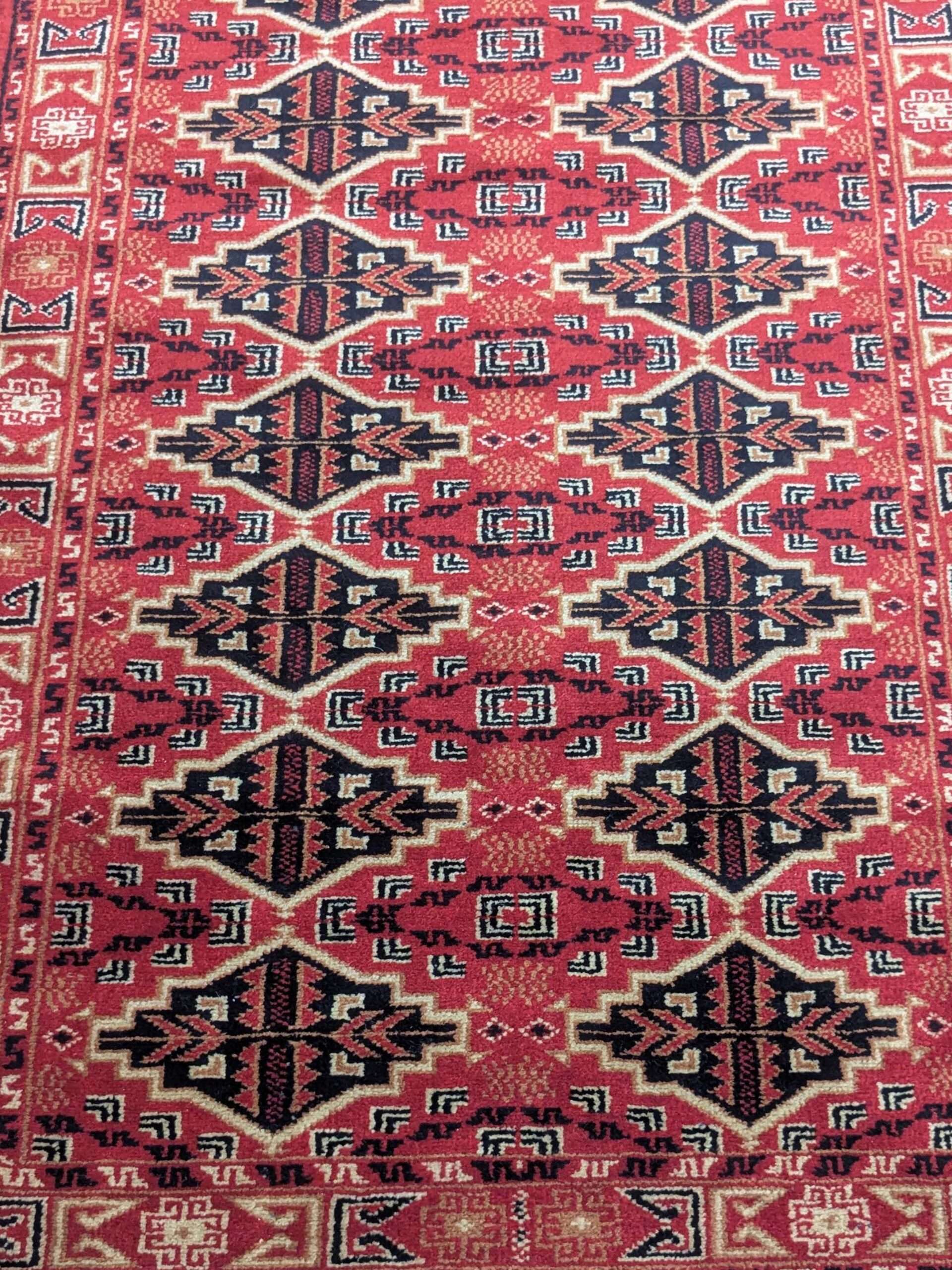 Red Tribal Knotted Wool Carpet - 3FT X 5FT | 90CM X 150CM - Image 5