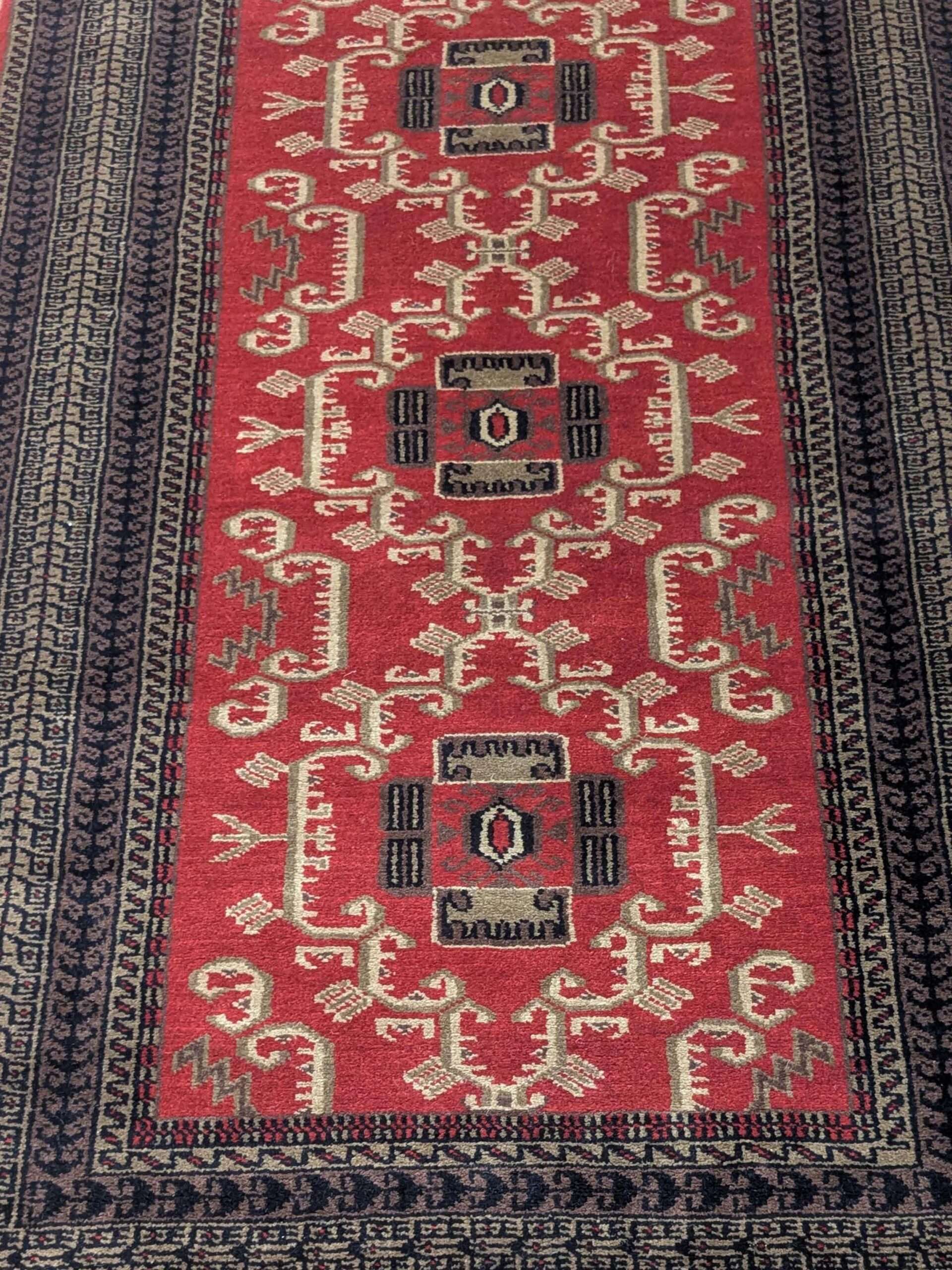Red Tribal Hand Knotted Wool Carpet - 3FT X 5FT | 90CM X 150CM - Image 5