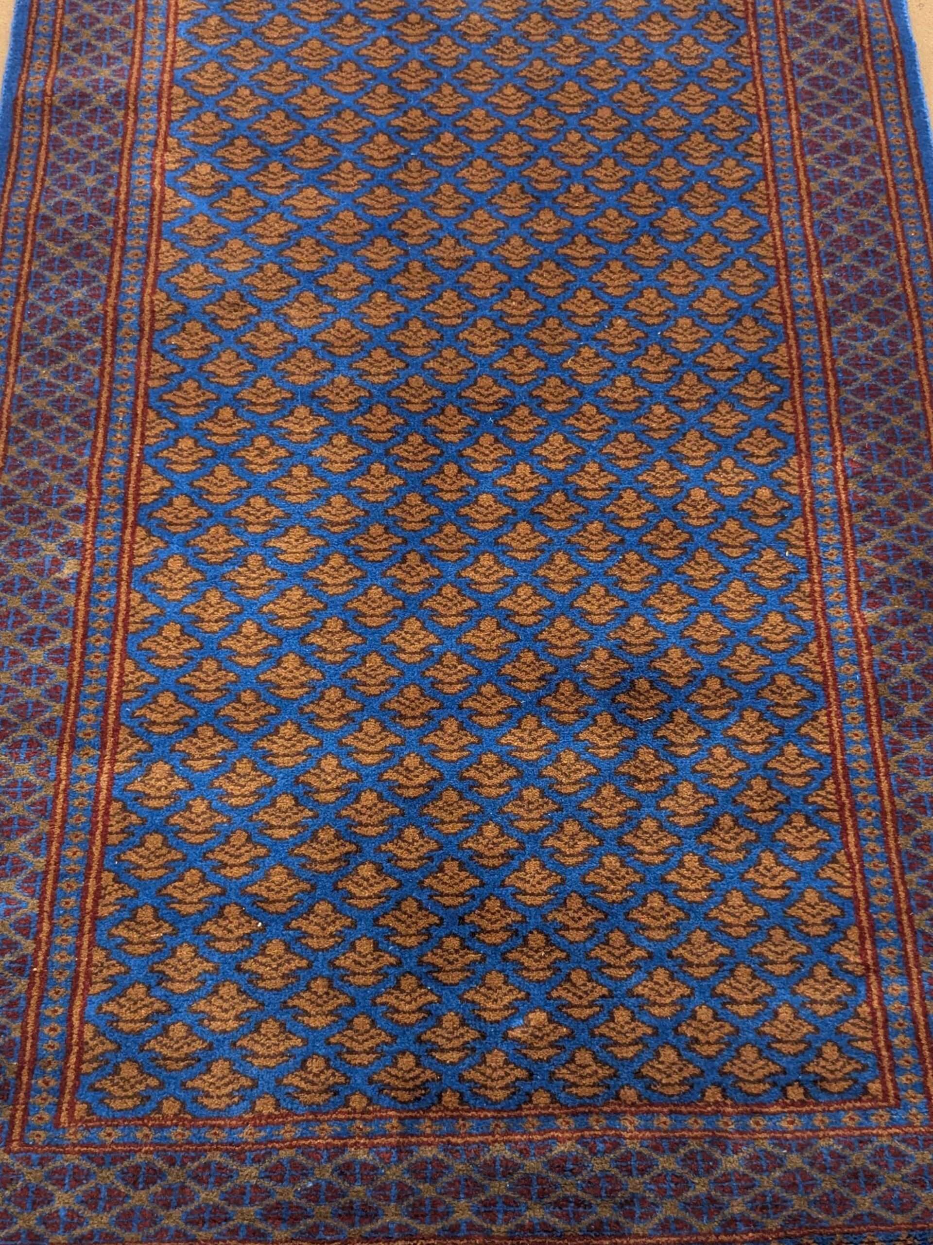 Blue Baby Elephant Footprint Hand Knotted Wool Carpet - 3FT X 5FT | 90CM X 150CM - Image 5