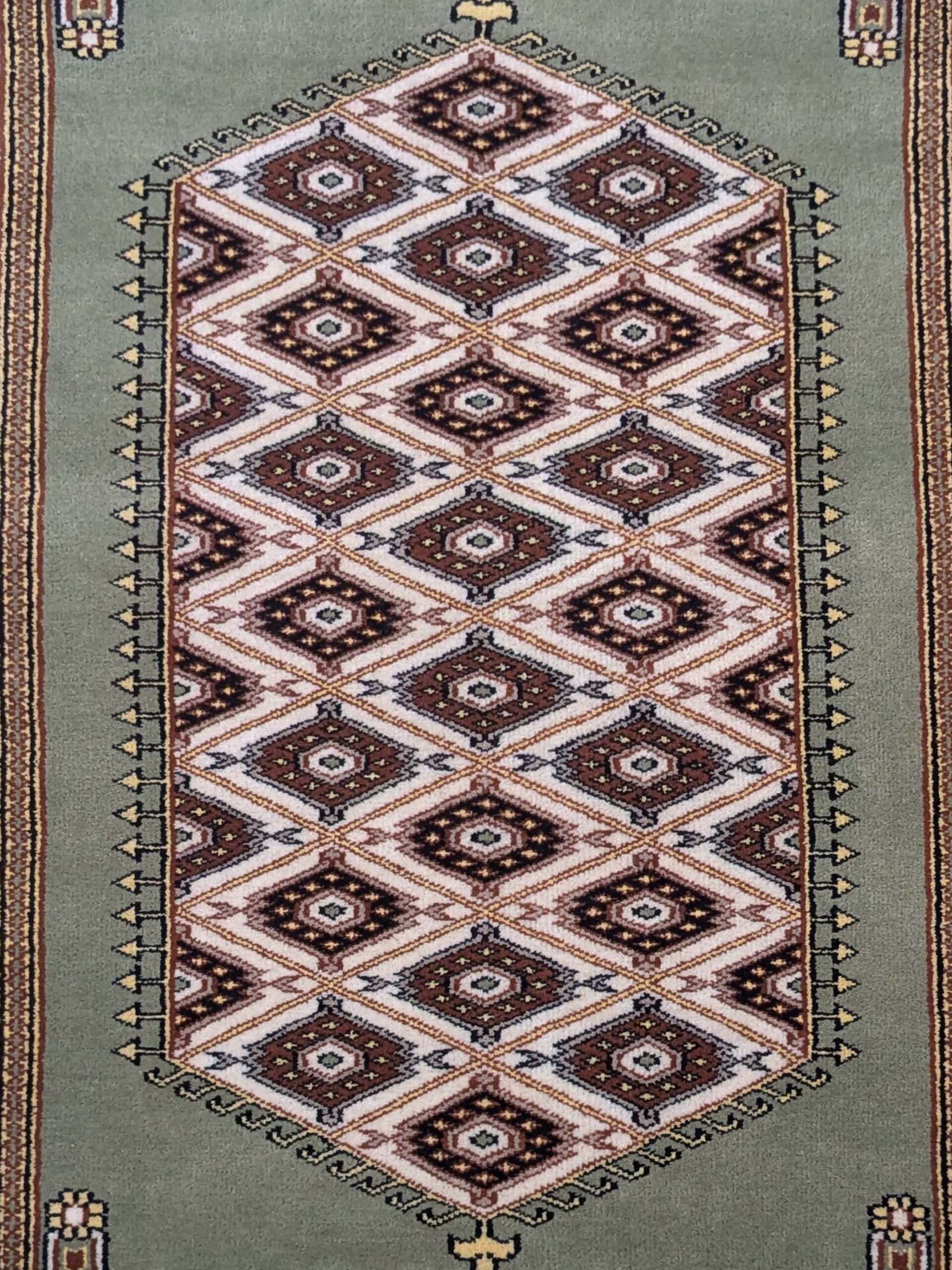 Green Kirman Hand Knotted Wool Carpet - 3FT X 5FT | 90CM X 150CM - Image 5