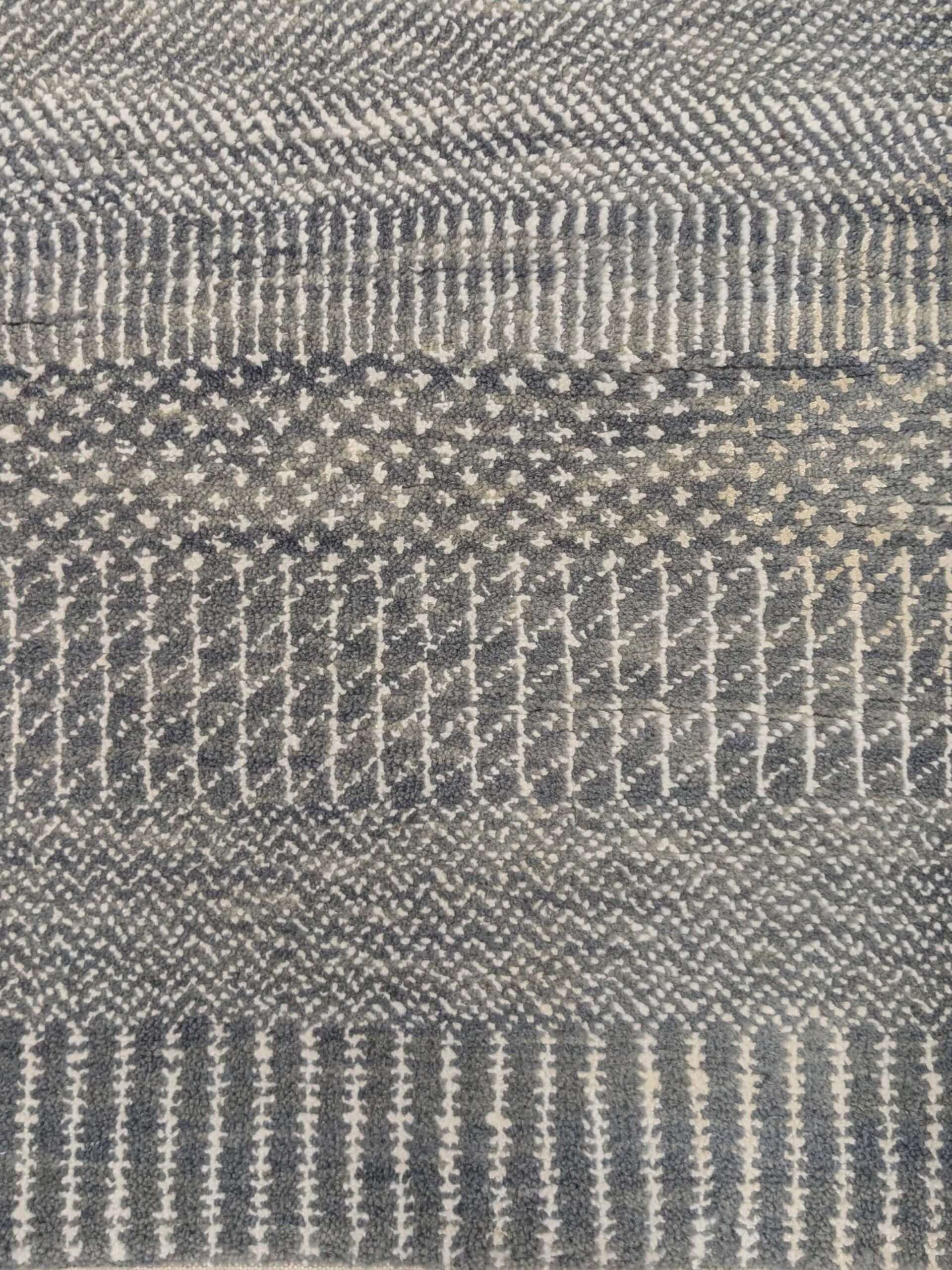 Grey Stripe Hand Knotted Wool Carpet - 6FT X 9FT | 180CM X 270CM - Image 5