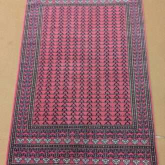 Red Family Design Hand Knotted Wool Carpet - 4FT X 6FT | 120CM X 180CM