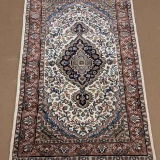 White Persian Knotted Wool Carpet - 2.5FT X 4FT | 76CM X 122CM