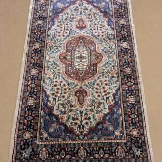Beige Persian Knotted Wool Carpet - 2.5FT X 4FT | 76CM X 122CM