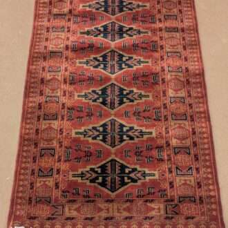 Red Tribal Hand Knotted Wool Carpet - 2.5FT X 4FT | 76CM X 122CM