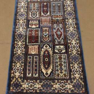 Blue Tribal Hand Knotted Wool Carpet - 2.5FT X 4FT | 76CM X 122CM