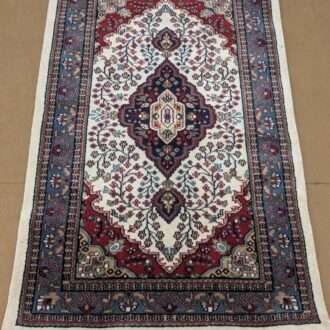 Beige Tribal Hand Knotted Wool Carpet - 2.5FT X 4FT | 76CM X 122CM