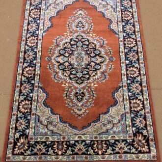 Kirman Hand Knotted Wool Carpet - 2.5FT X 4FT | 76CM X 122CM