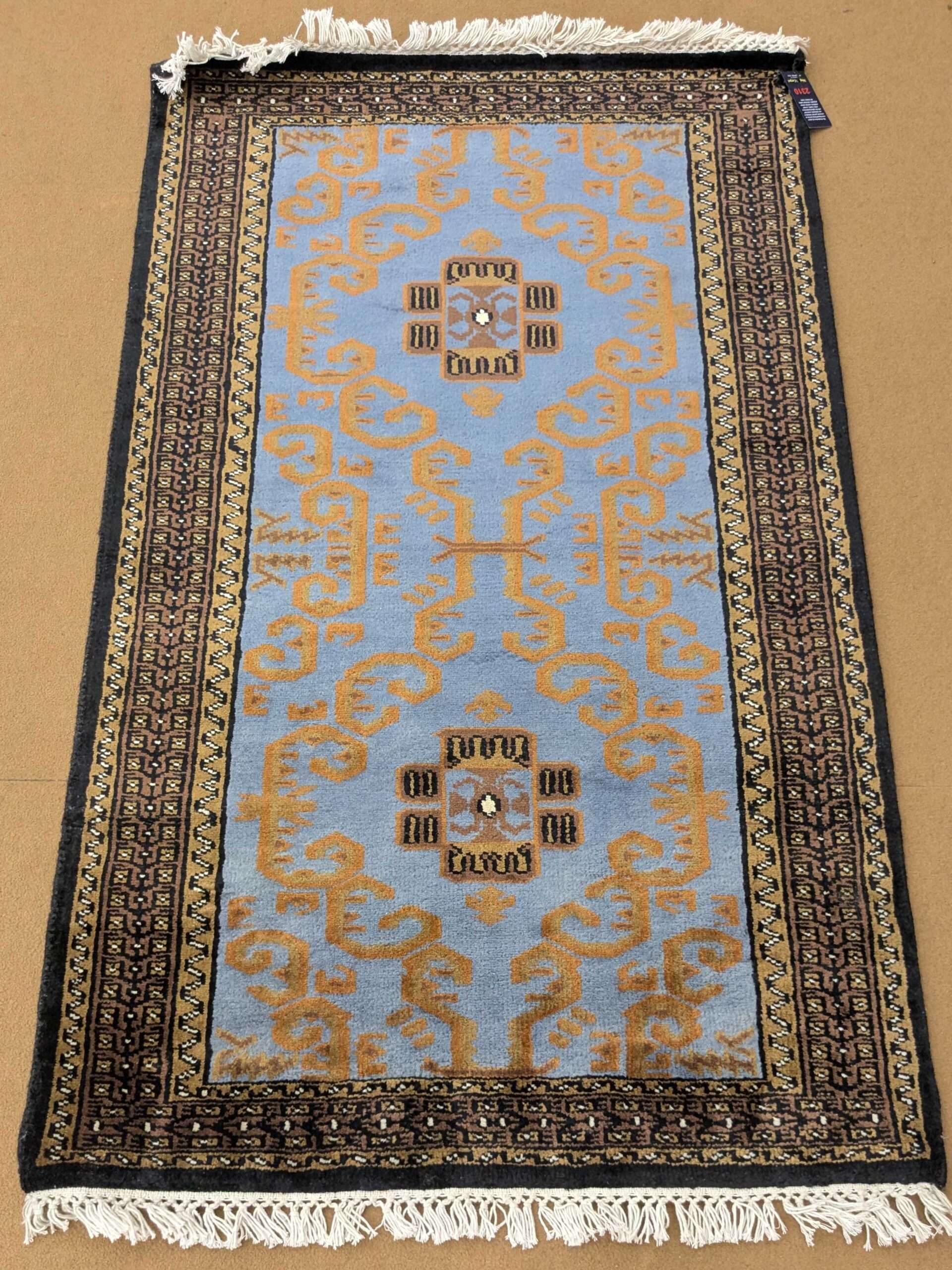 Tribal Hand Knotted Wool Carpet - 2.5FT X 4FT | 76CM X 122CM