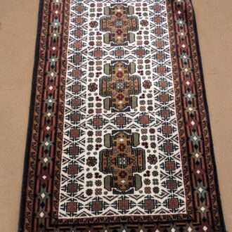 Black Tribal Hand Knotted Wool Carpet - 2.5FT X 4FT | 76CM X 122CM
