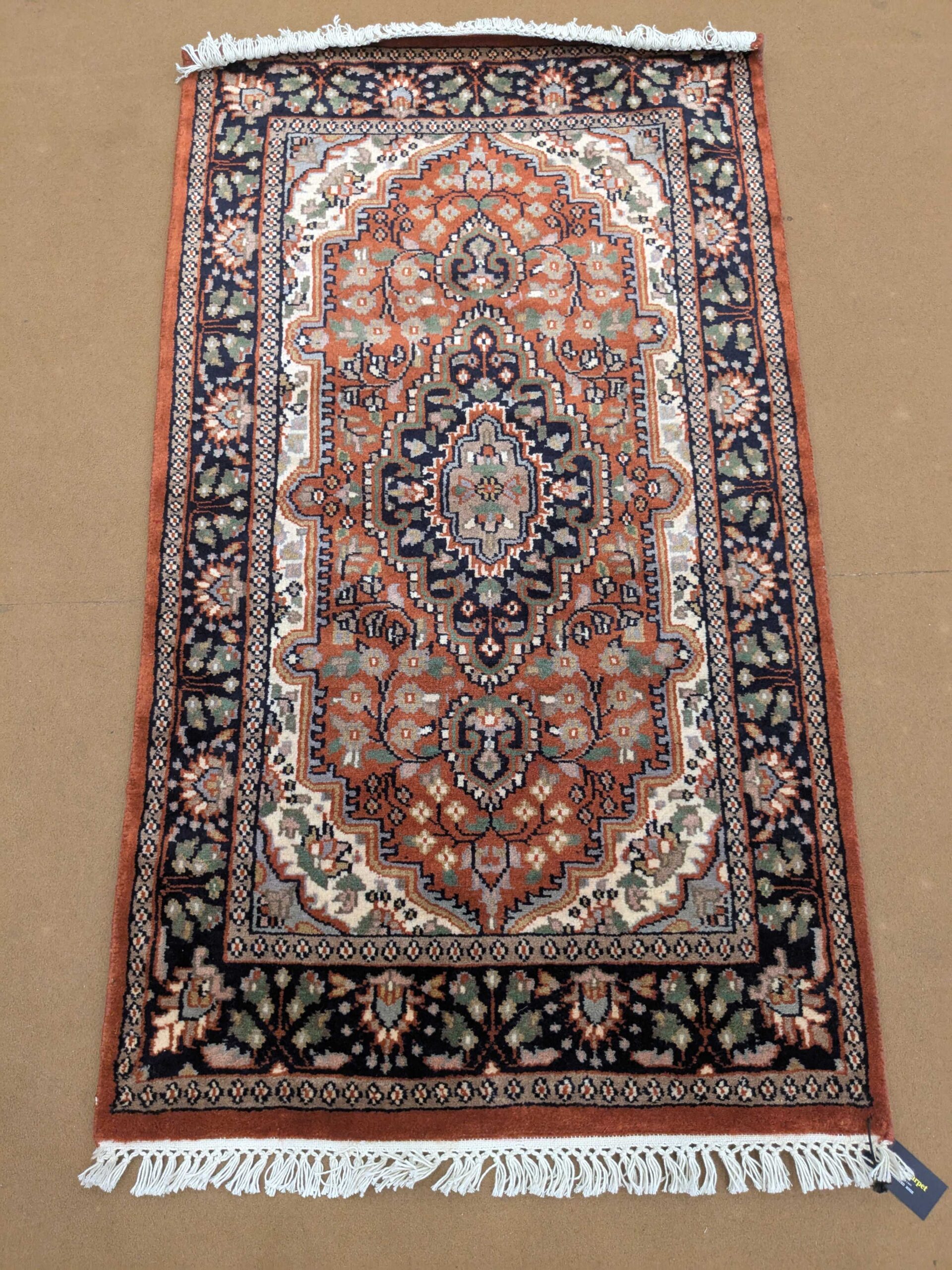 Red Persian Hand Knotted Wool Carpet - 2.5FT X 4FT | 76CM X 122CM