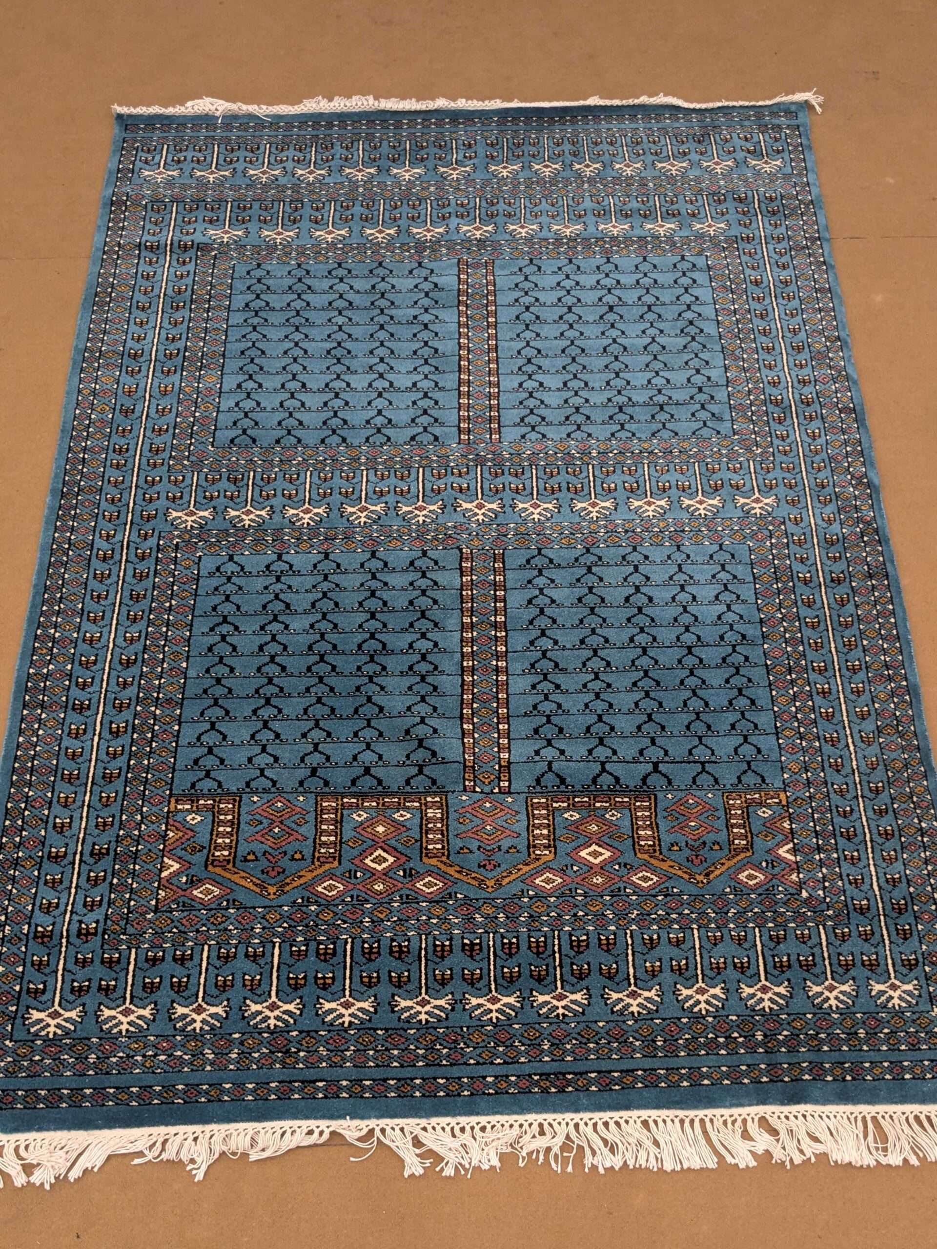 Blue Family Design Hand Knotted Wool Carpet - 5FT X 7FT | 150CM X 210CM