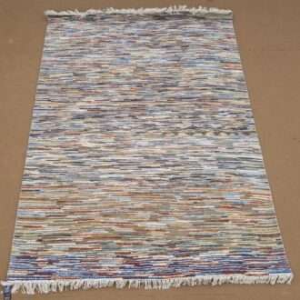 Stripe Design Hand Knotted Wool Carpet - 5FT X 7FT | 150CM X 210CM