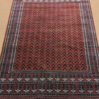 Red Family Design Hand Knotted Wool Carpet - 4FT X 6FT | 120CM X 180CM