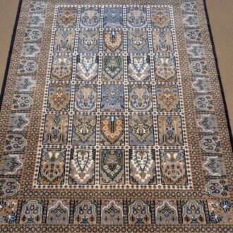 Mughal Garden Design Hand Knotted Wool Carpet - 5FT X 7FT | 150CM X 210CM