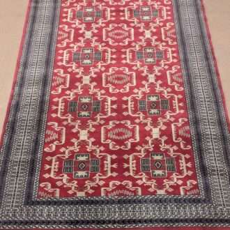 Red Tribal Hand Knotted Wool Carpet - 5FT X 7FT | 150CM X 210CM