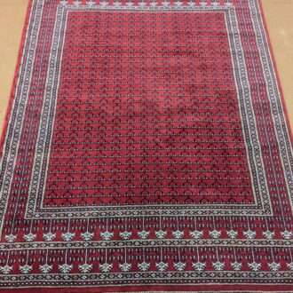 Red Family Design Hand Knotted Wool Carpet - 5FT X 7FT | 150CM X 210CM