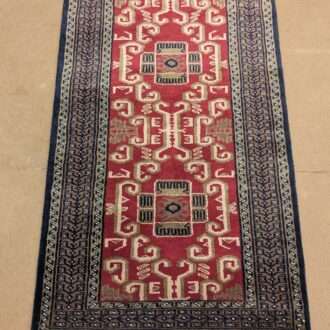 Blue Tribal Hand Knotted Wool Carpet - 2FT X 3FT | 60CM X 90CM
