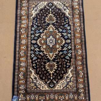 Blue Persian Hand Knotted Wool Carpet - 2FT X 3FT | 60CM X 90CM