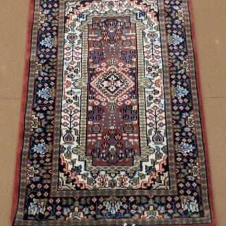 Red Persian Hand Knotted Wool Carpet - 2FT X 3FT | 60CM X 90CM