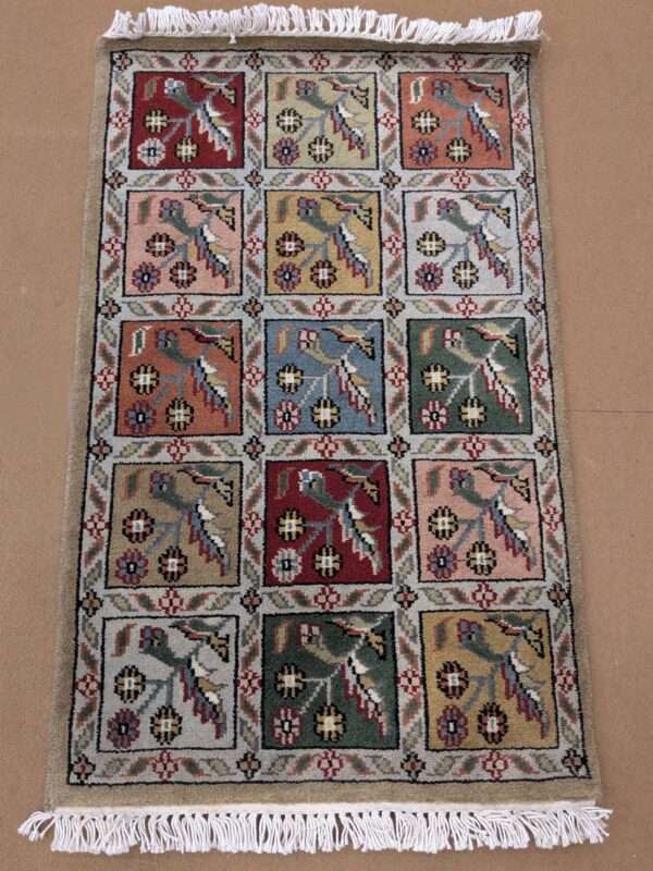 Beige Floral Persian Hand Knotted Wool Carpet - 5FT X 7FT | 150CM X 210CM