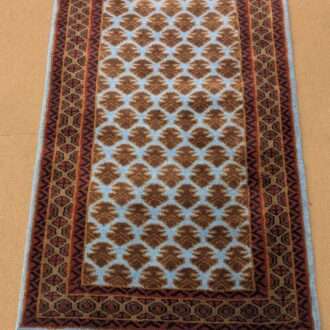 Blue Baby Elephant Foot Print Hand Knotted Wool Carpet - 2FT X 3FT | 60CM X 90CM